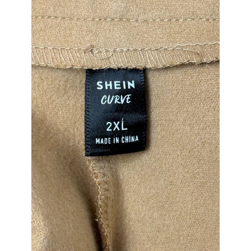 SHEIN Curve Flare Skirt Tan A Line Mini Soft Academia Old Money Size 2XL - Picture 3 of 7